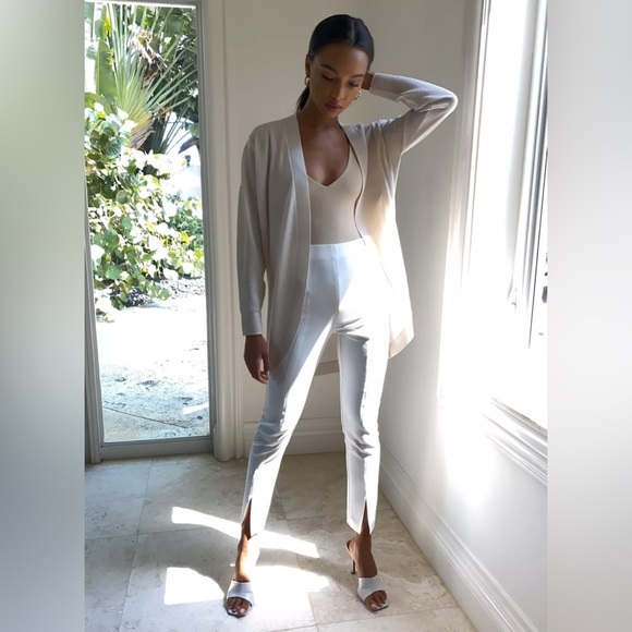 Aritzia Babaton Tan Open Front Lucida Lightweight Cardigan Sweater Women's Large - Picture 4 of 11